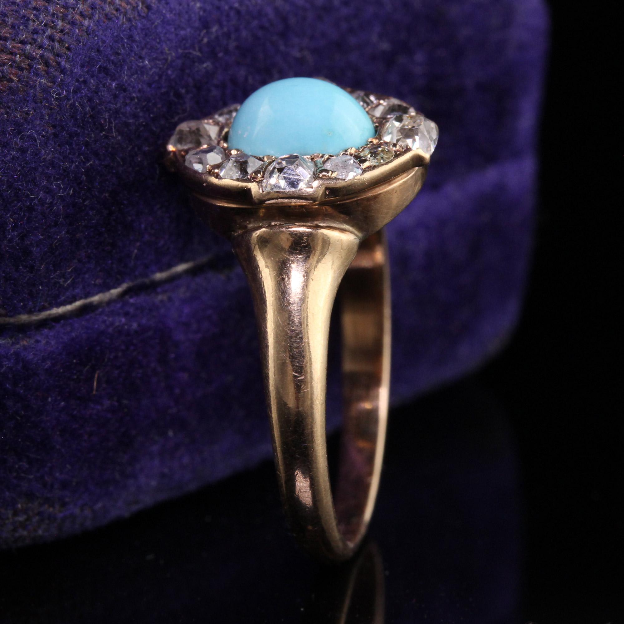 antique turquoise and diamond ring