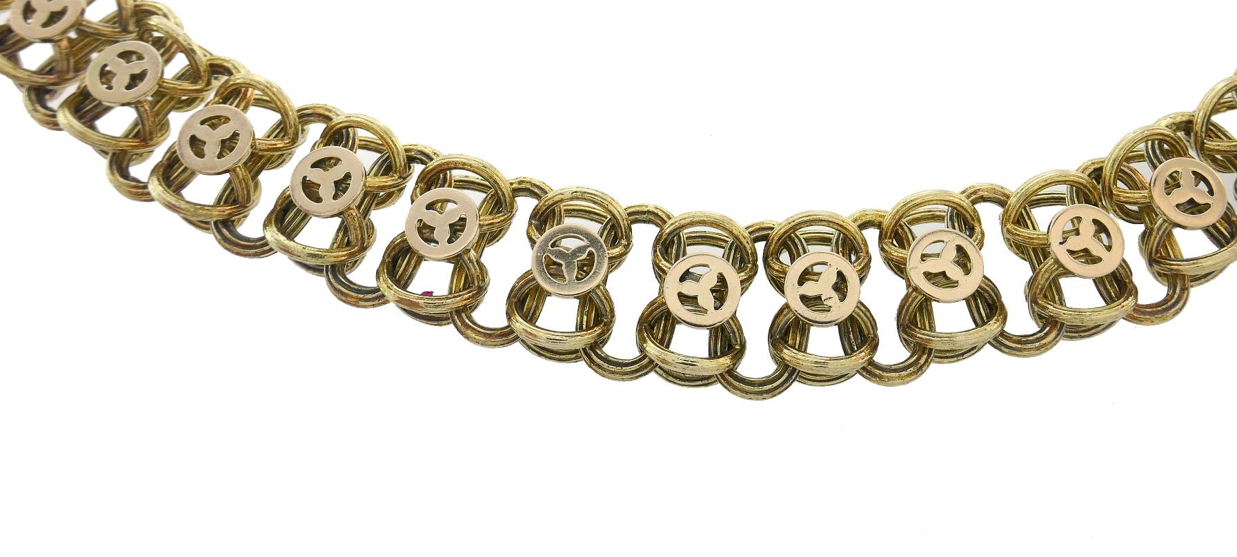 Antike viktorianische 14k Gelbgold Kette Halskette im Zustand „Gut“ im Angebot in Beverly Hills, CA