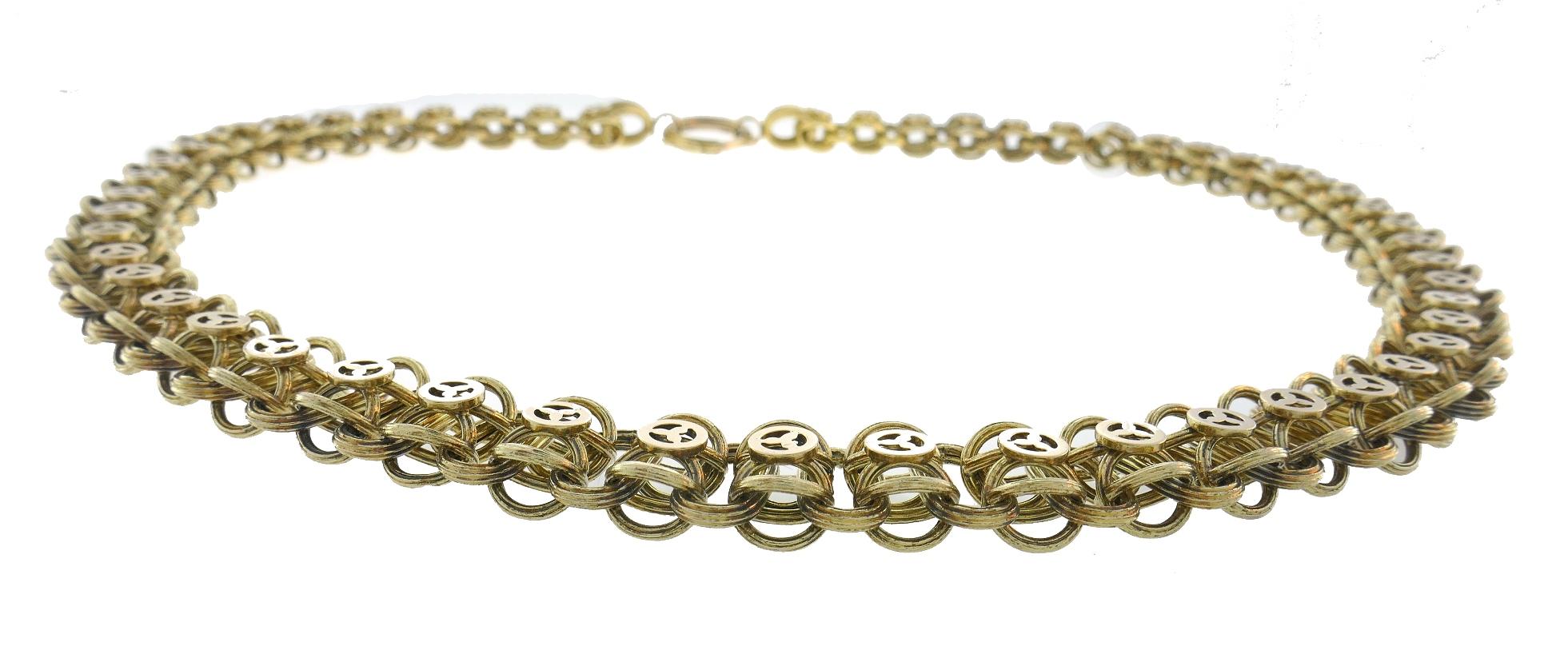 Antike viktorianische 14k Gelbgold Kette Halskette im Angebot 1