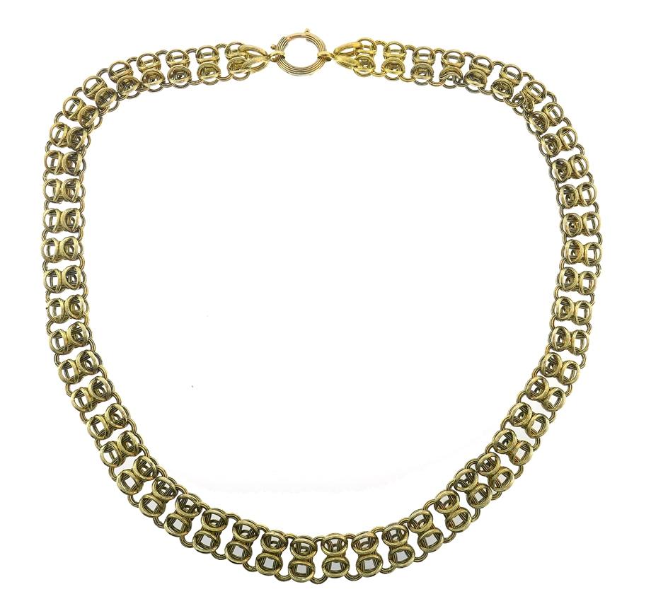 Antique Victorian 14k Yellow Gold Chain Necklace For Sale 1