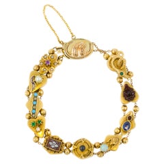 Antique Victorian 14k Yellow Gold Charm Bracelet