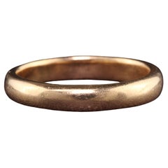 Fascia nuziale classica antica vittoriana in oro giallo 14K - misura 6 1/2