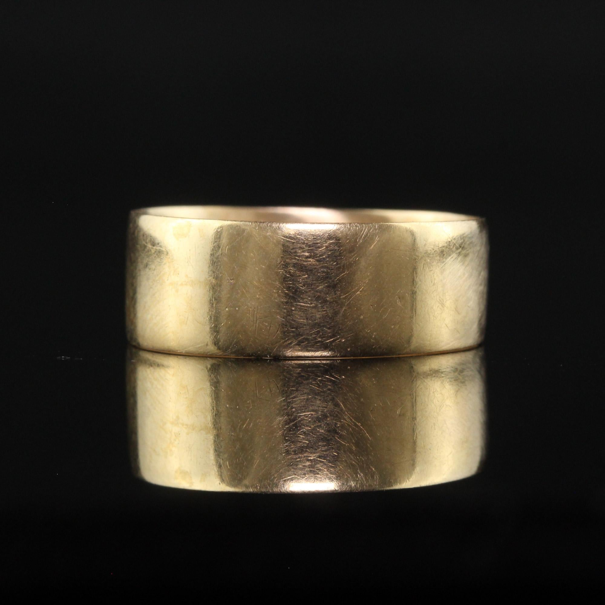 Alianza Clásica Victoriana Antigua de Oro Amarillo de 14 K - Tamaño 5 3/4 1