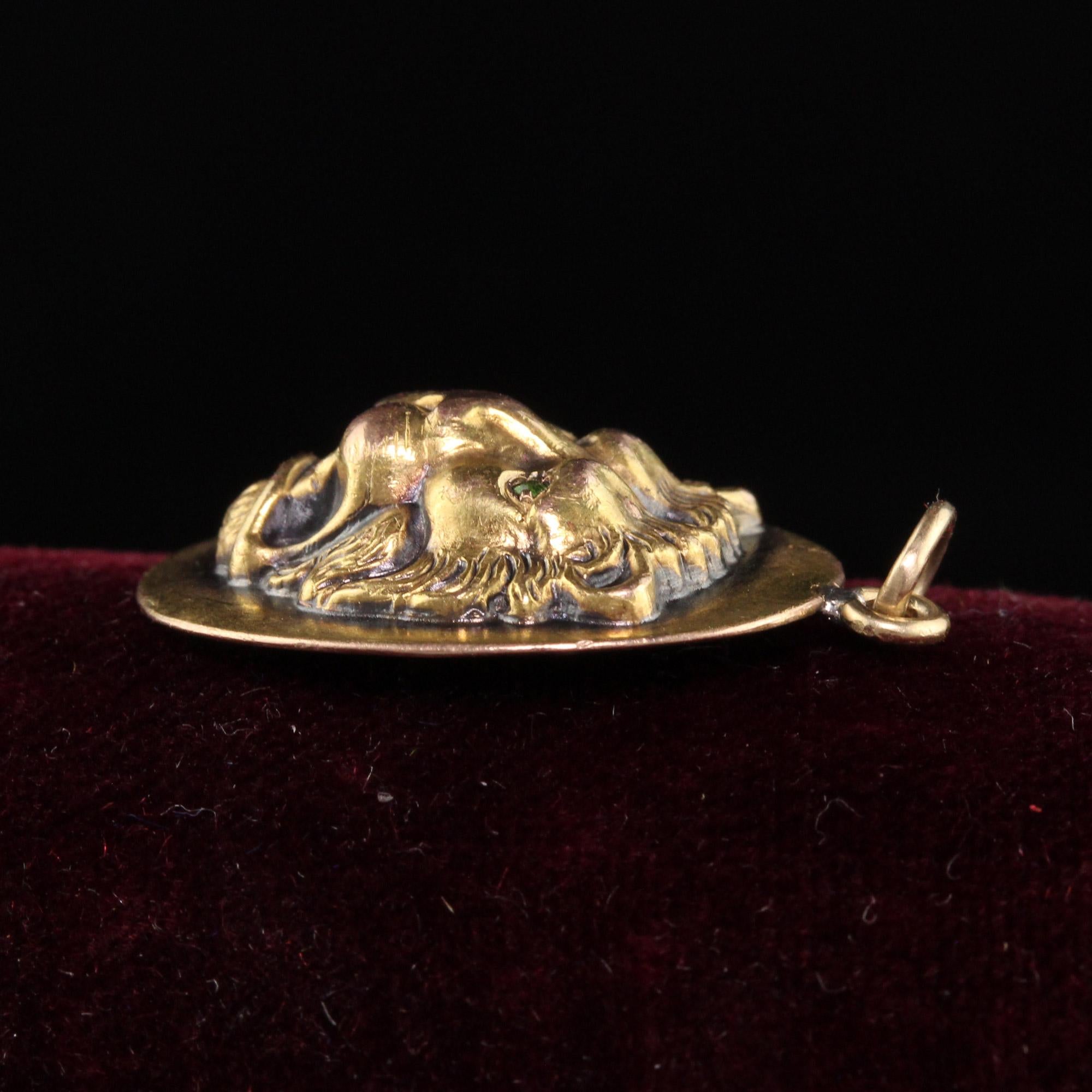 14k lion pendant
