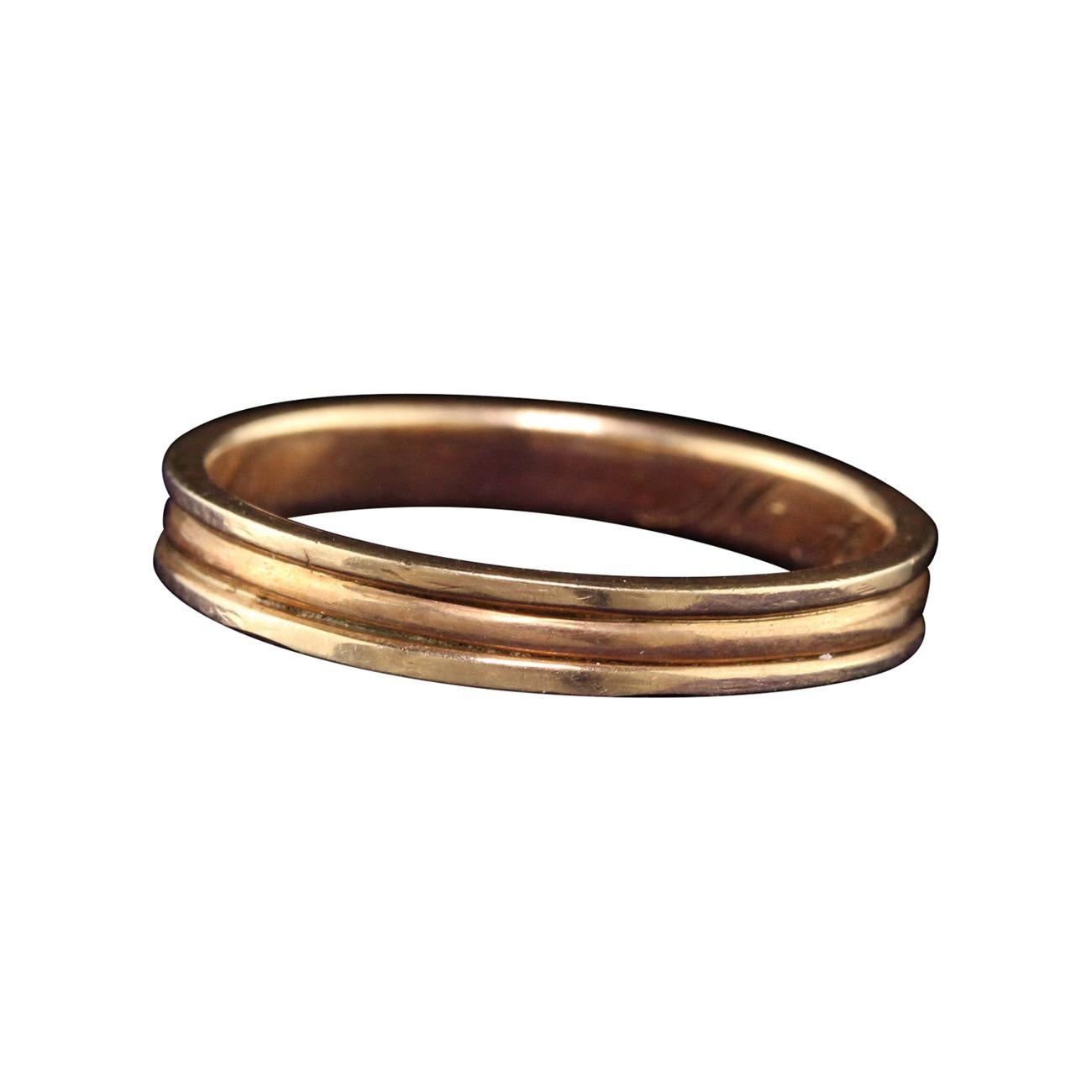 Antique Victorian 14k Yellow Gold Engraved Wedding Band