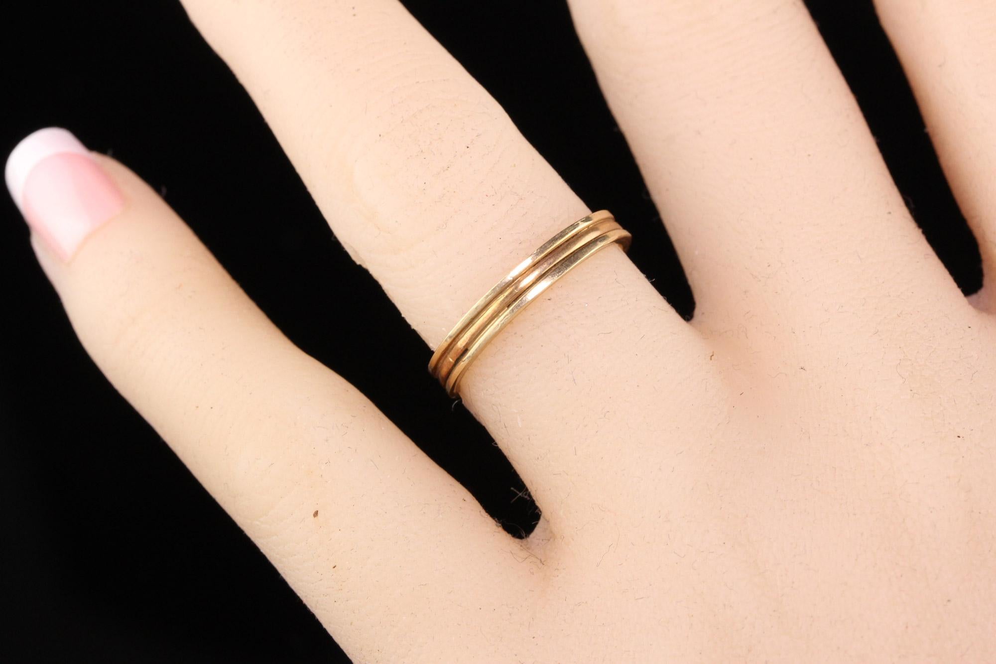 Antique Victorian 14k Yellow Gold Engraved Wedding Band 2