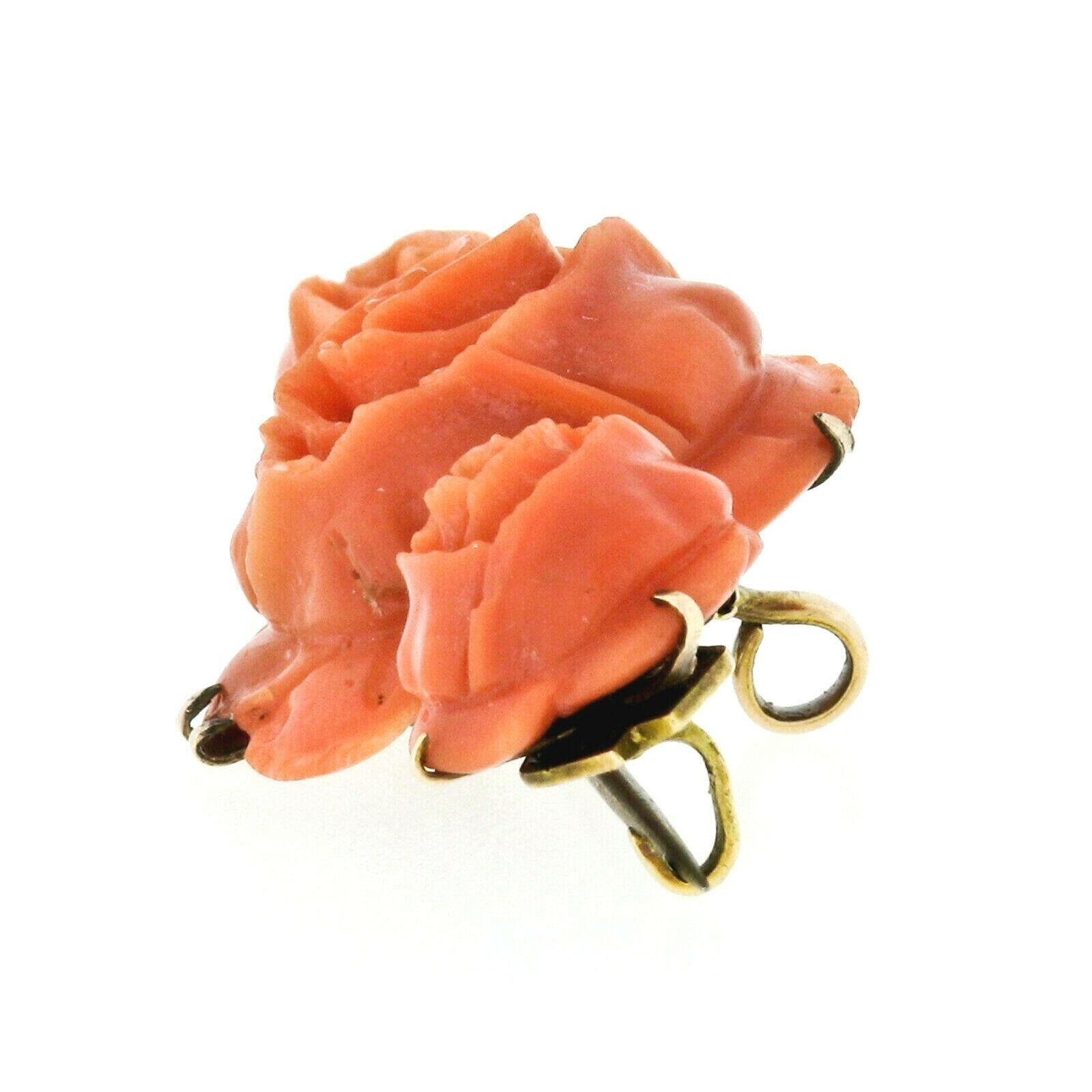 coral rose pendant
