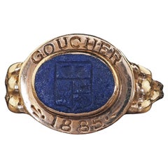 Antique Victorian 14K Yellow Gold Goucher College Engraved Class Ring