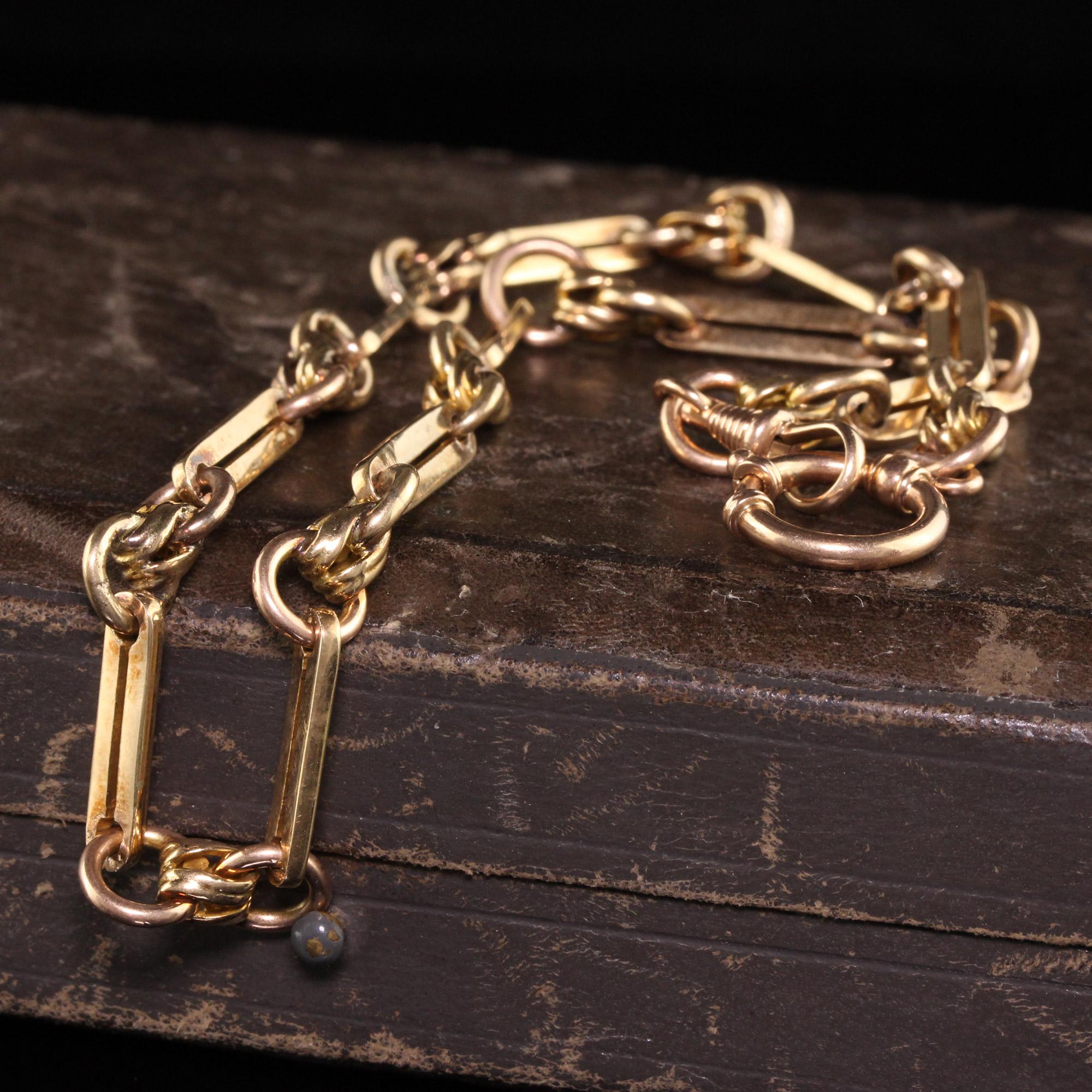 Antique Victorian 14k Yellow Gold Intricate Chain / Watch Fob In Good Condition In Great Neck, NY