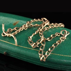 Antique Victorian 14K Yellow Gold Link Chain Watch Fob Necklace