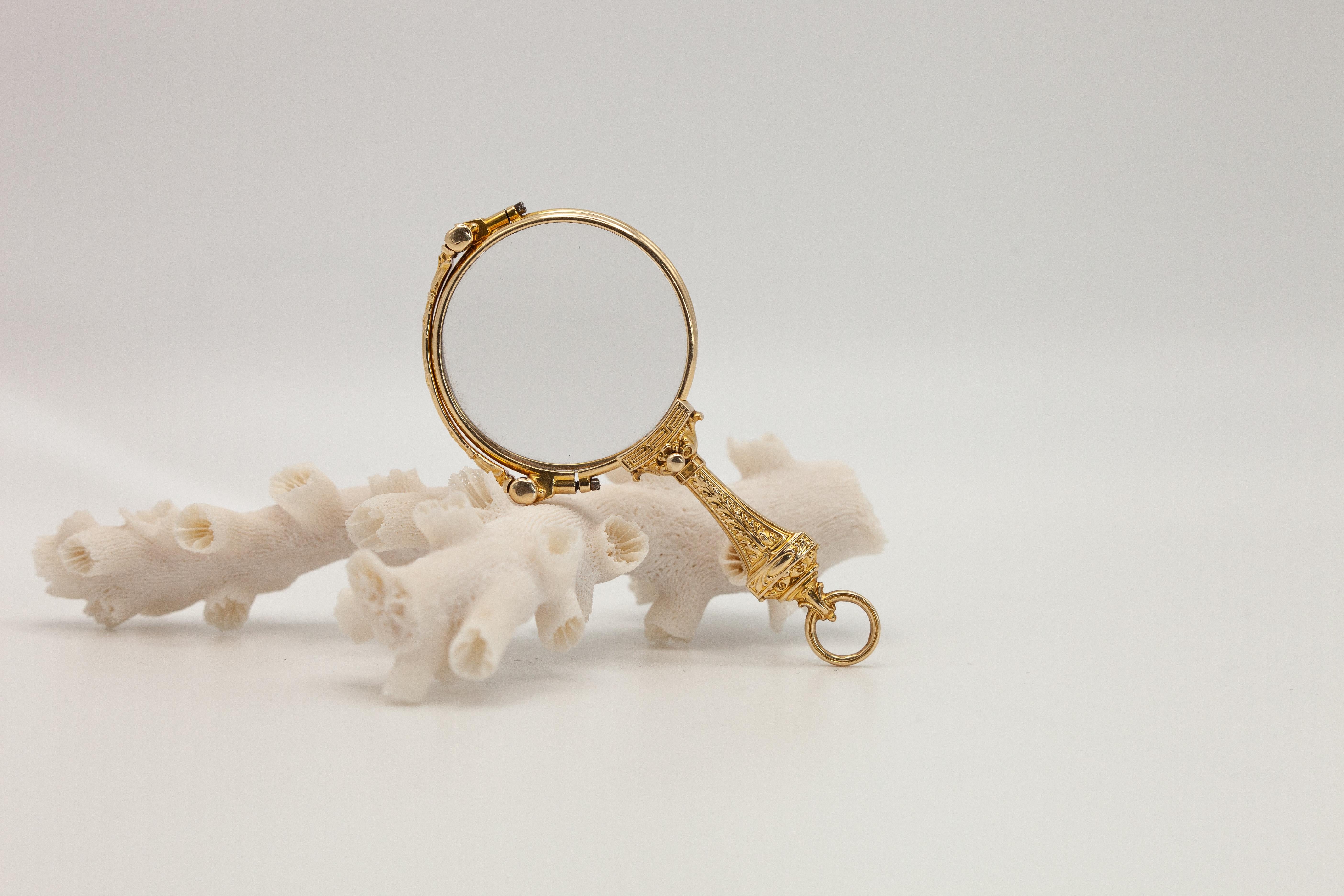 Antique Victorian 14K Yellow Gold Lorgnette Pendant c. 1900 For Sale 5