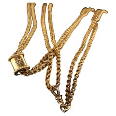 Antike viktorianische 14K Gelbgold Old Euro Diamant Lariat Halskette - 50 Zoll