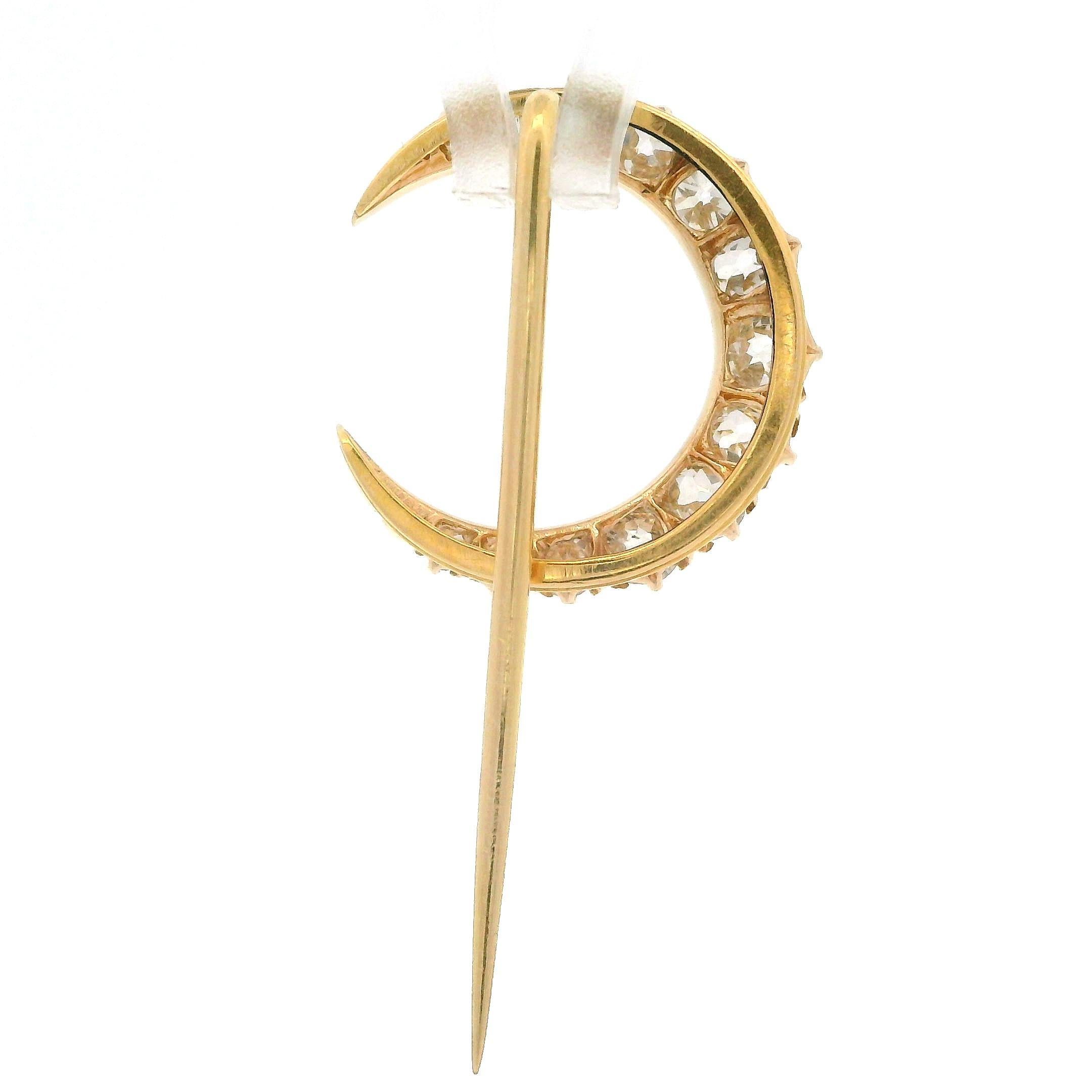 –Stone(s)–
(14) Natural Genuine Diamonds - Old Mine Cut - Prong Set - 0.75-0.95ctw (approx.) Very Nice Fiery White Clean Diamonds.

Material:  16k Yellow Gold
Weight: 2.2 Grams
Overall Height: 34.47mm (1.35