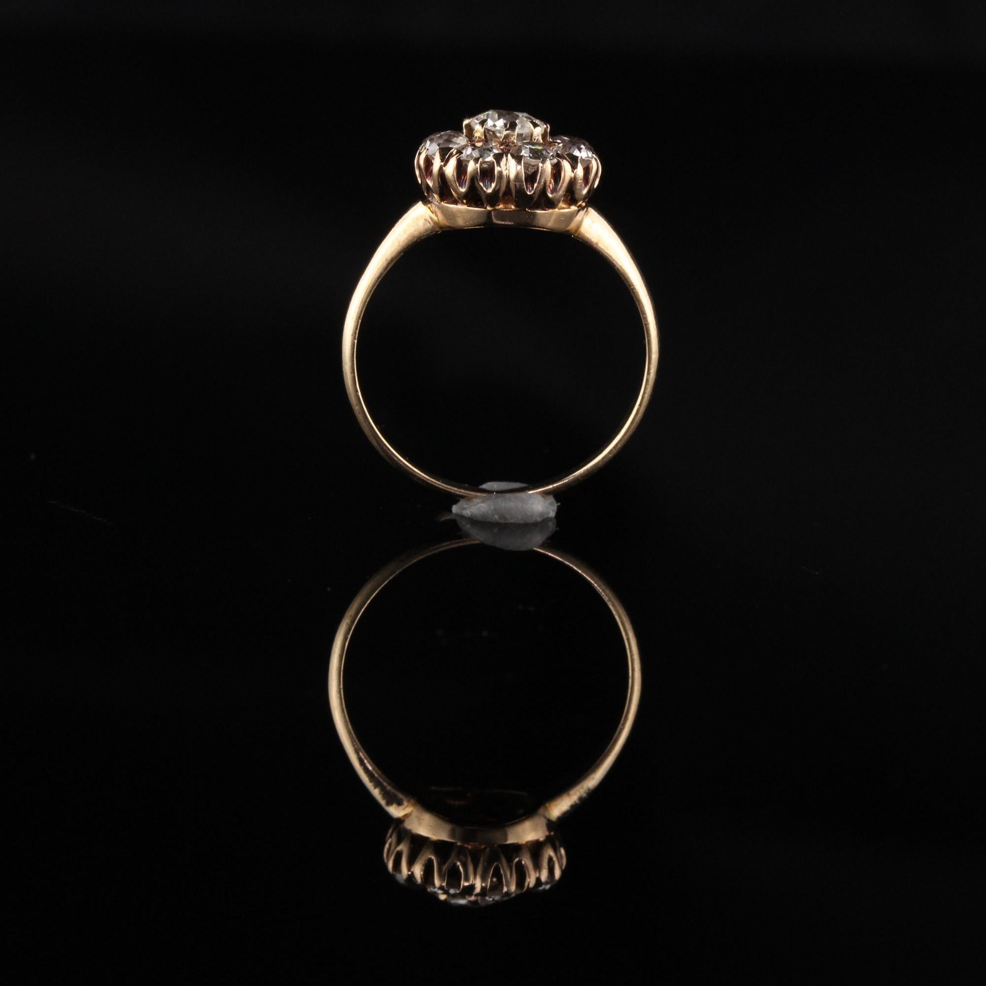 Antique Victorian 14 Karat Yellow Gold Old Mine Cut Diamond Engagement Ring 1