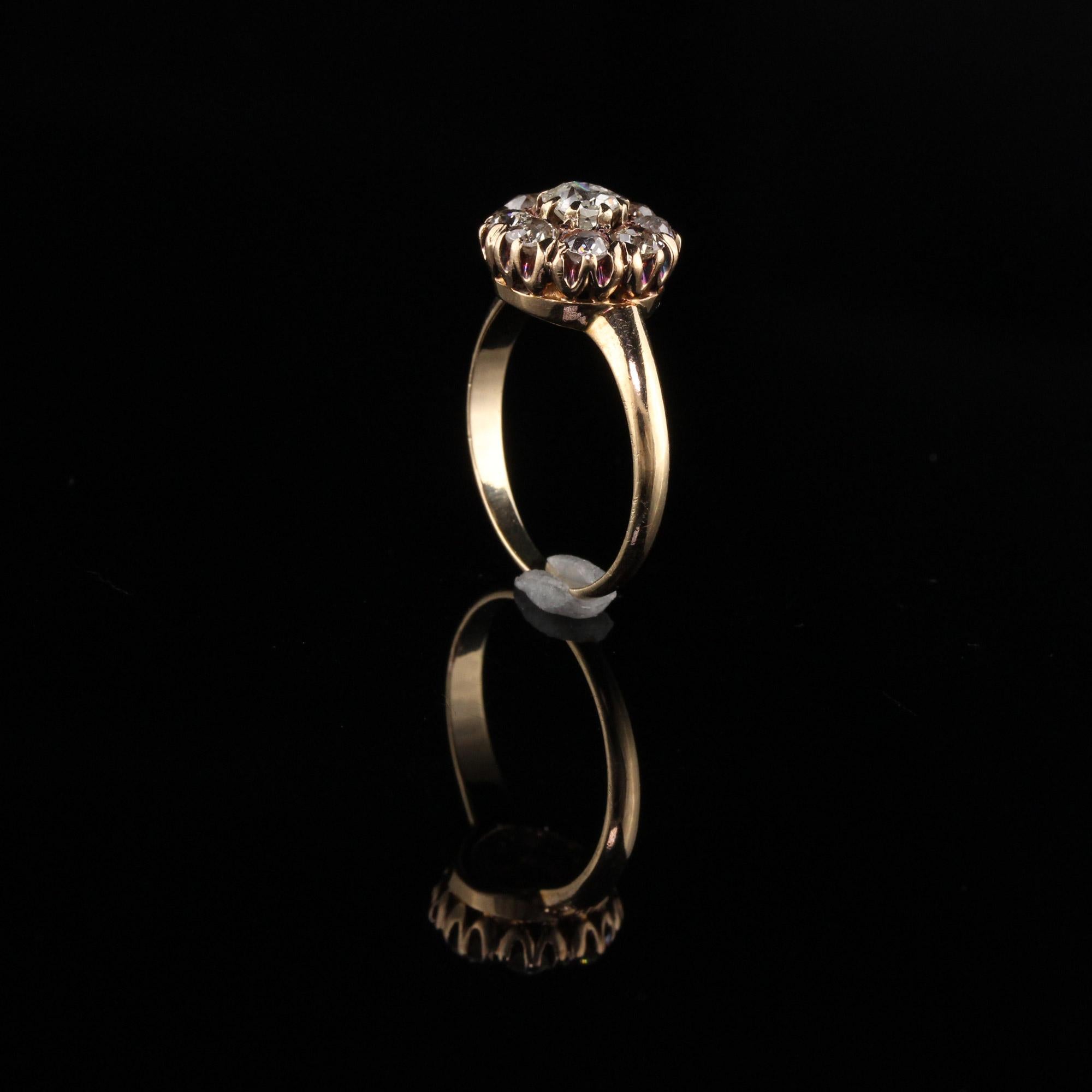 Antique Victorian 14 Karat Yellow Gold Old Mine Cut Diamond Engagement Ring 2