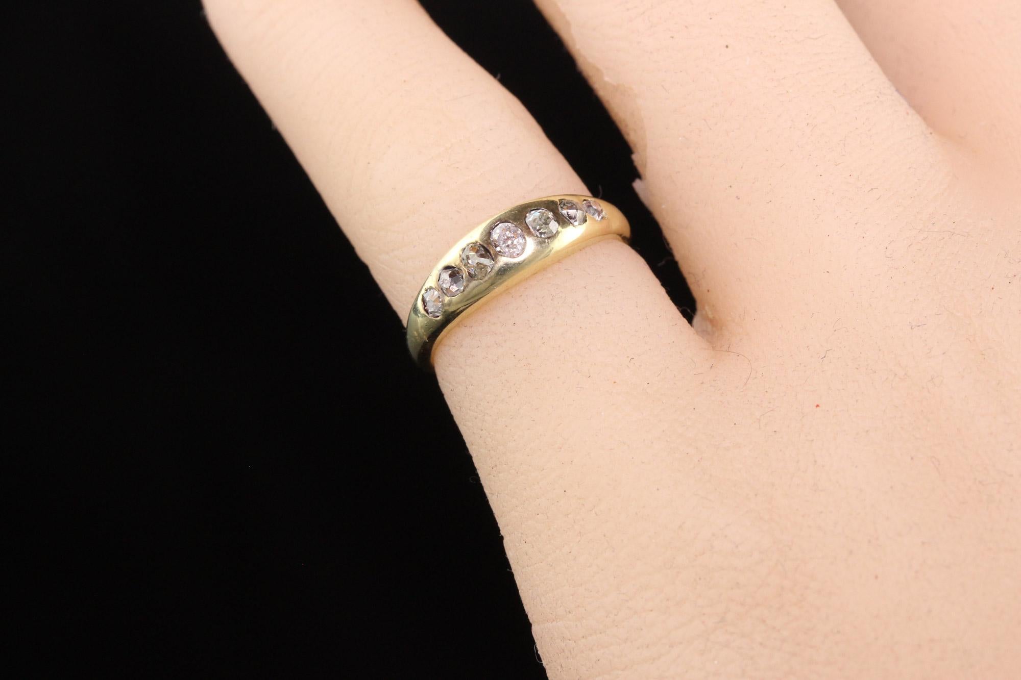 Antique Victorian 14K Yellow Gold Old Mine Diamond Gypsy Ring 3