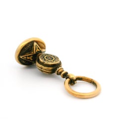 Antique Victorian 14k Yellow Gold Oval Agate Watch Fob Seal Charm