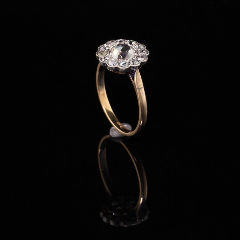 Antique Victorian 14 Karat Yellow Gold Rose Cut Diamond Engagement Ring ...