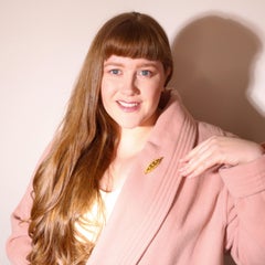 Antique Victorian 14K Yellow Gold Ruby and Pearl Double Crescent Bar Brooch