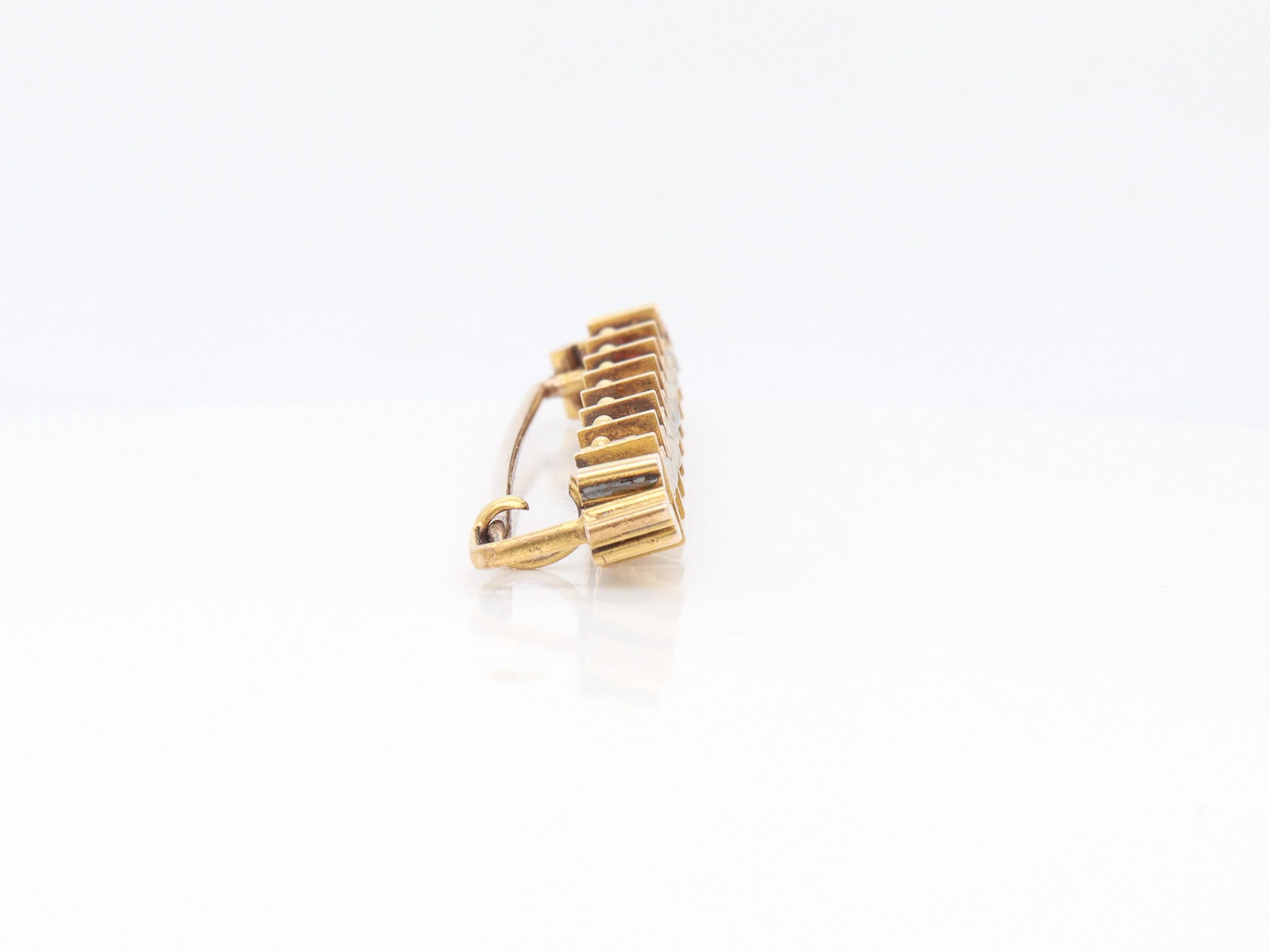 Antike viktorianische 14k Gelbgold & Seed Pearl Aesthetic Movement Bar Pin/Brosche im Angebot 3