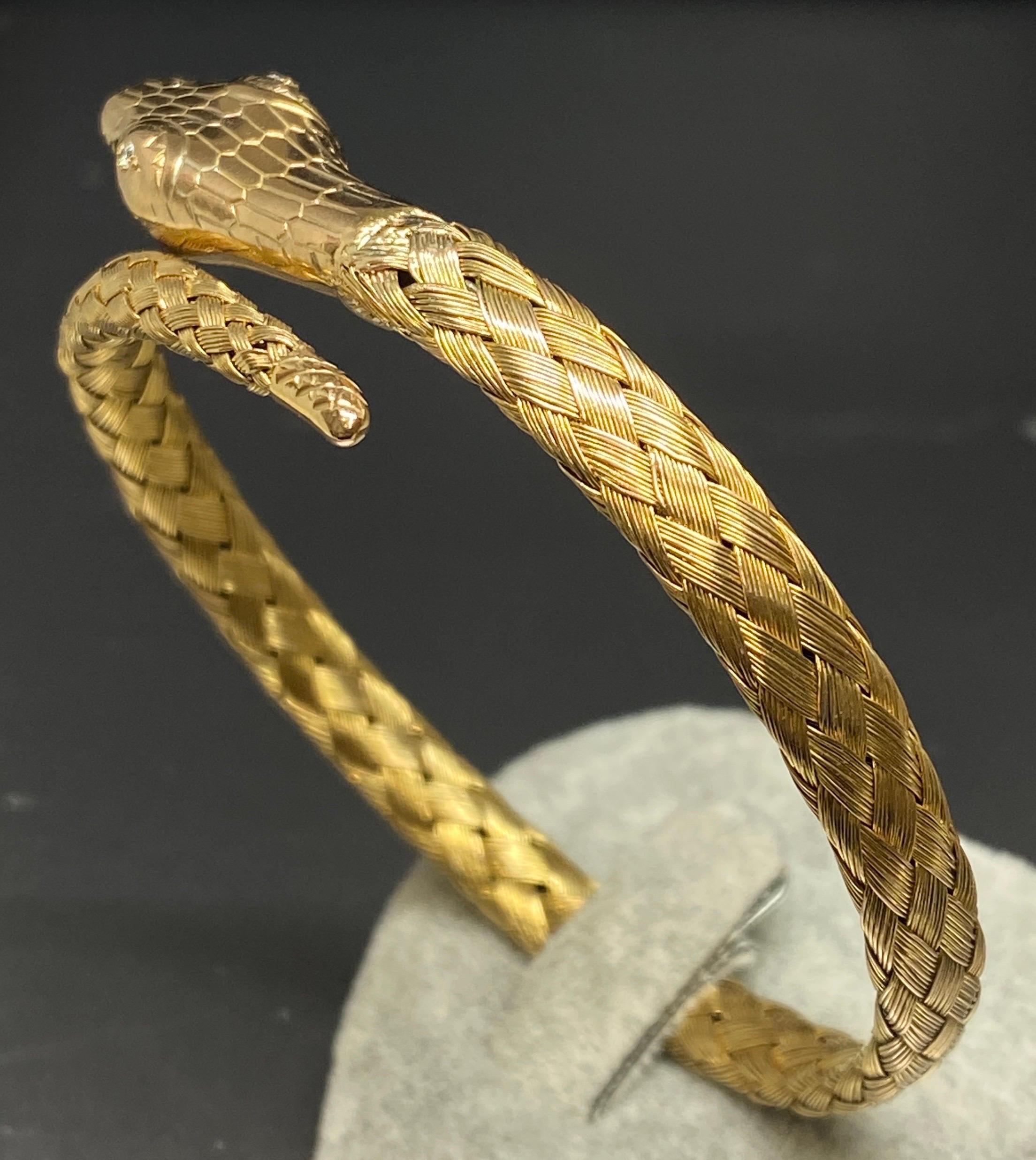 14k gold snake bracelet