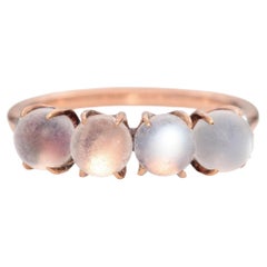 Antique Victorian 14K Yellow Gold with Platinum Accent Moonstone Ring