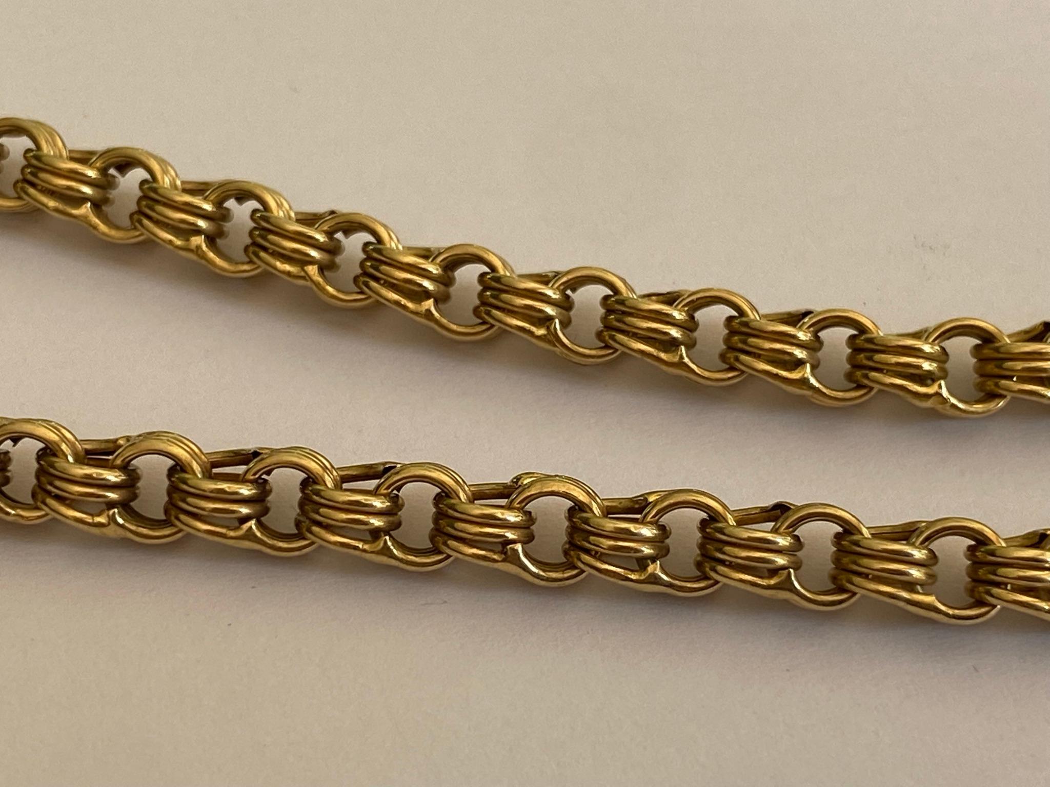 vintage antique 20kt gold necklace long necklace chain handmade