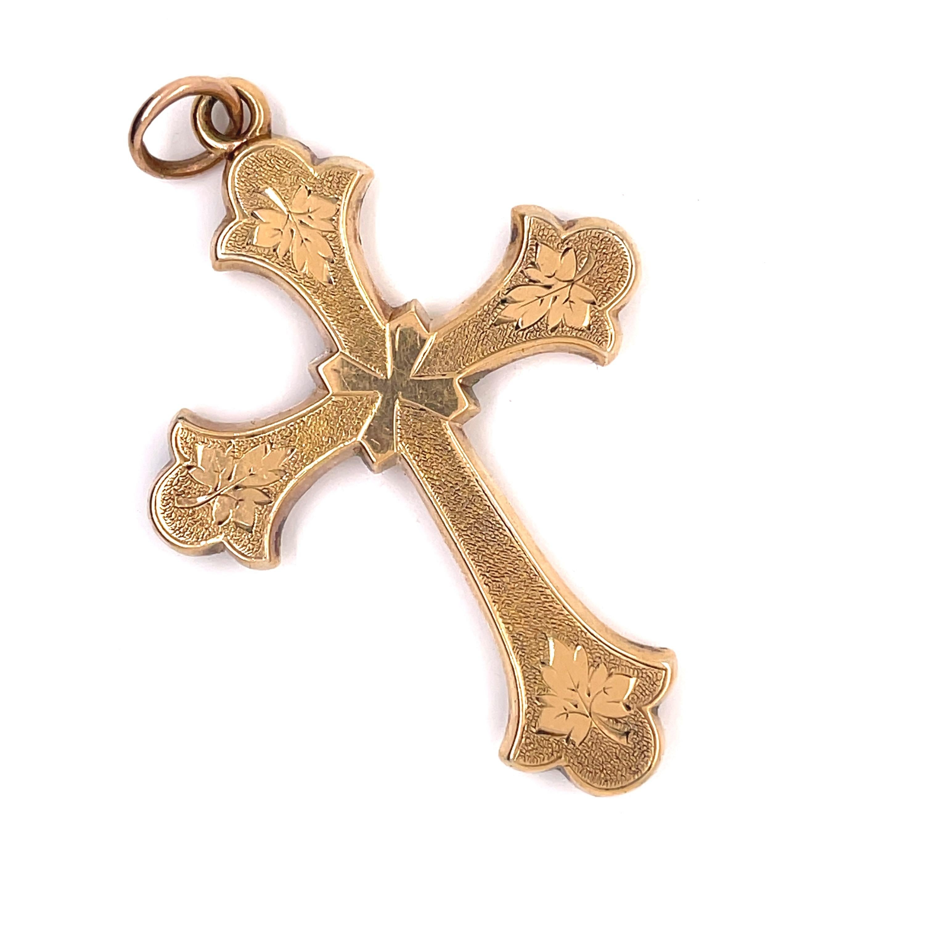 Antique Victorian 15 Karat Gold Cross or Crucifix 1