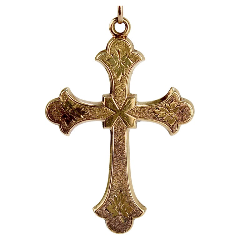 Antique Victorian 15 Karat Gold Cross or Crucifix at 1stDibs
