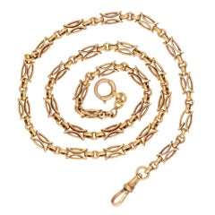 Antique Victorian 15 Karat Gold Fancy-Link Chain
