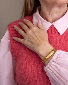 Antique Victorian 15 Karat Gold & Seed Pearl Bangle