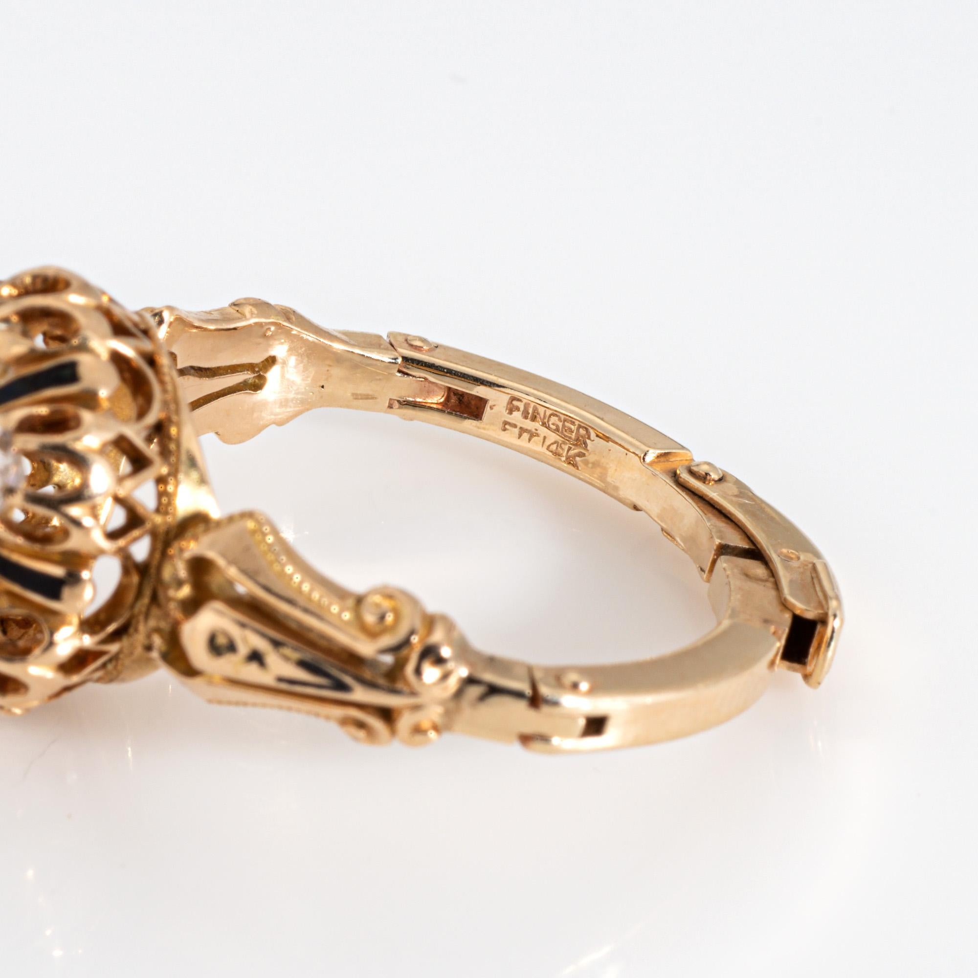 Antico anello vittoriano a grappolo con diamanti da 1,50 carati in oro giallo 14k Sz 9 Gioielli di pregio in vendita 3