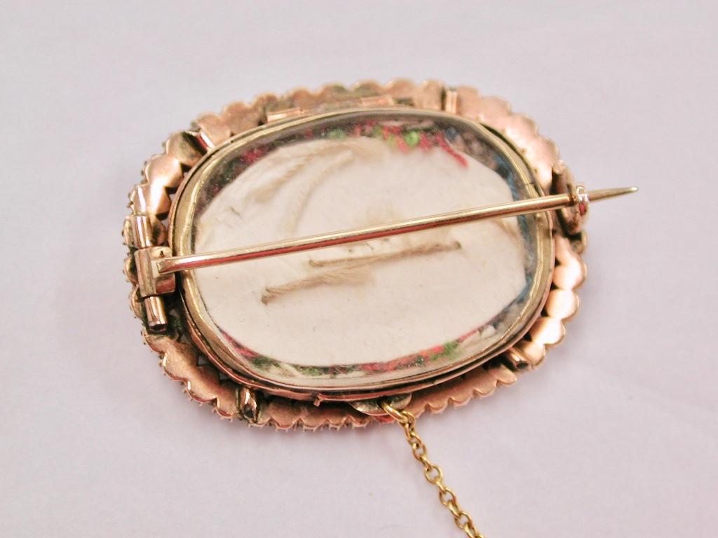 Women's Antique Victorian 15ct Gold and Seed Pearl Brooch, Dated Circa 1850 For Sale