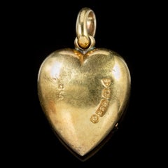 Antique Victorian 15 Carat Gold Diamond Heart Pendant