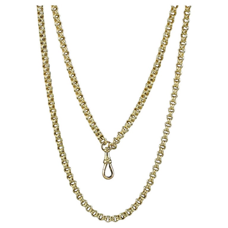 Antique Victorian 15ct Gold Guard Chain For Sale at 1stDibs