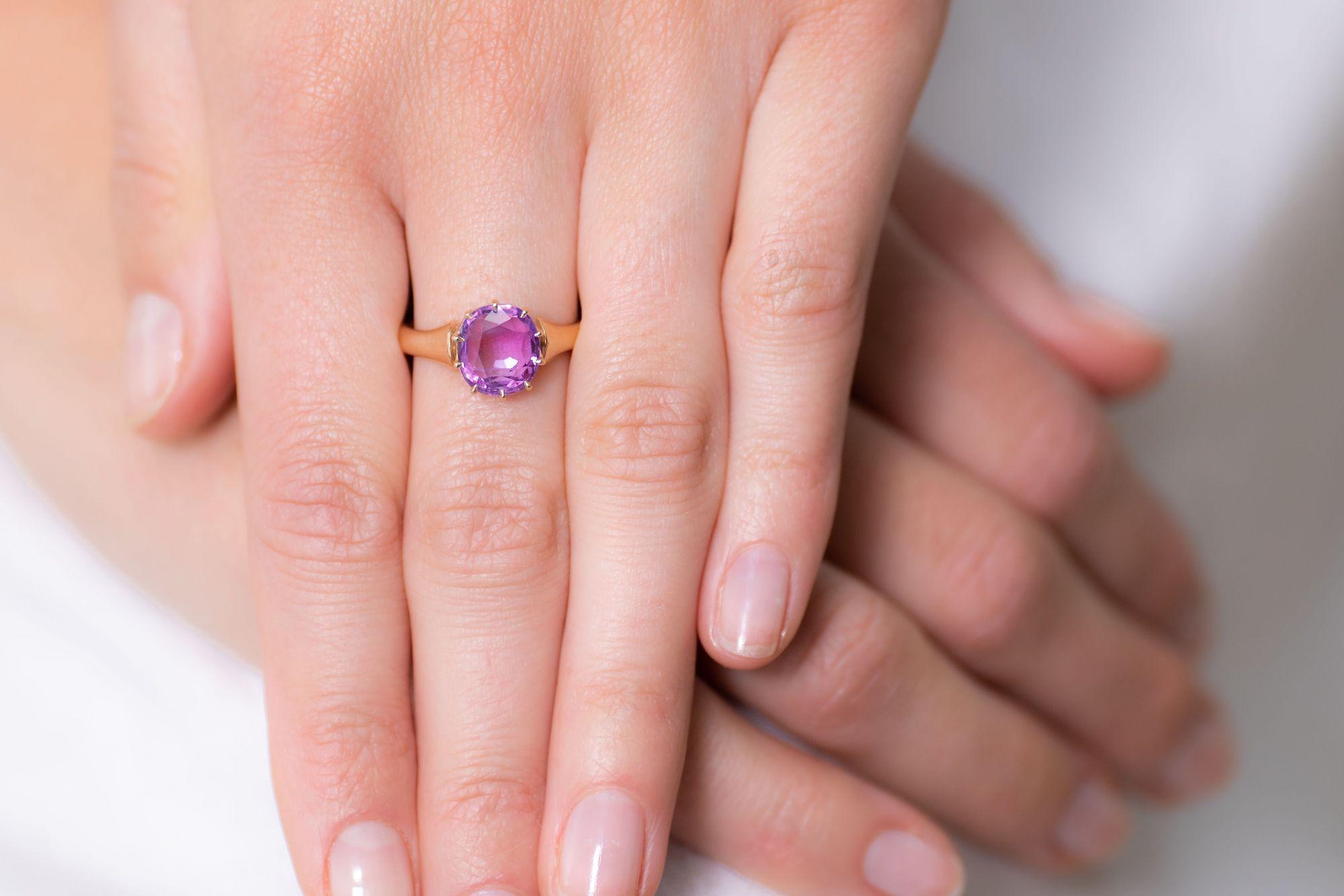 pink sapphire antique ring
