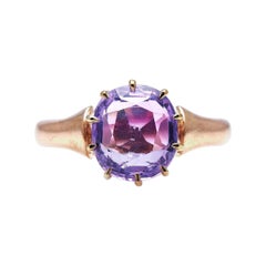 Antique, Victorian, 15ct Gold, Pink Sapphire Ring