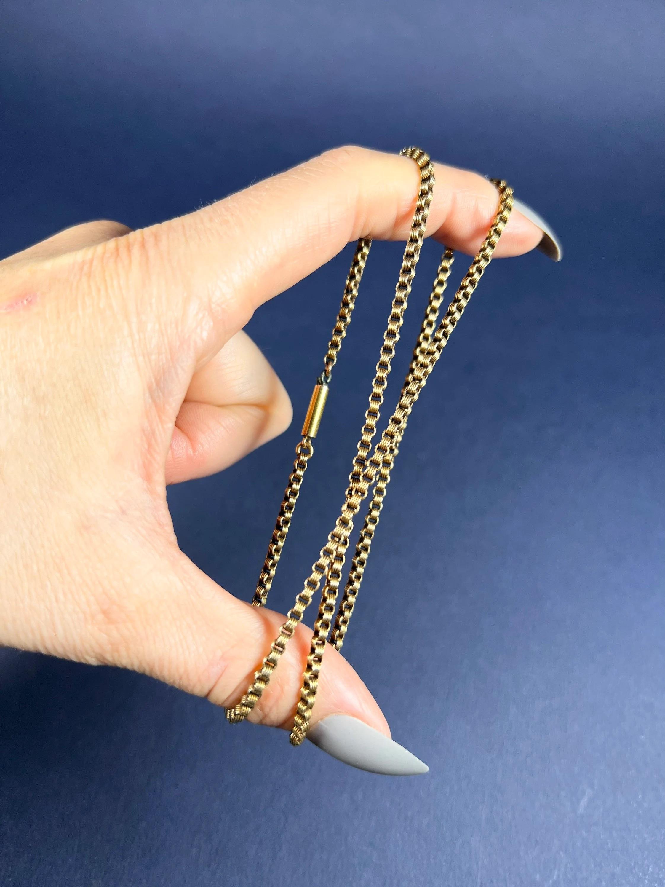 Antike viktorianische 15 Karat Gelbgold Ausgefallene Gürtel-Gliederkette im Angebot 1