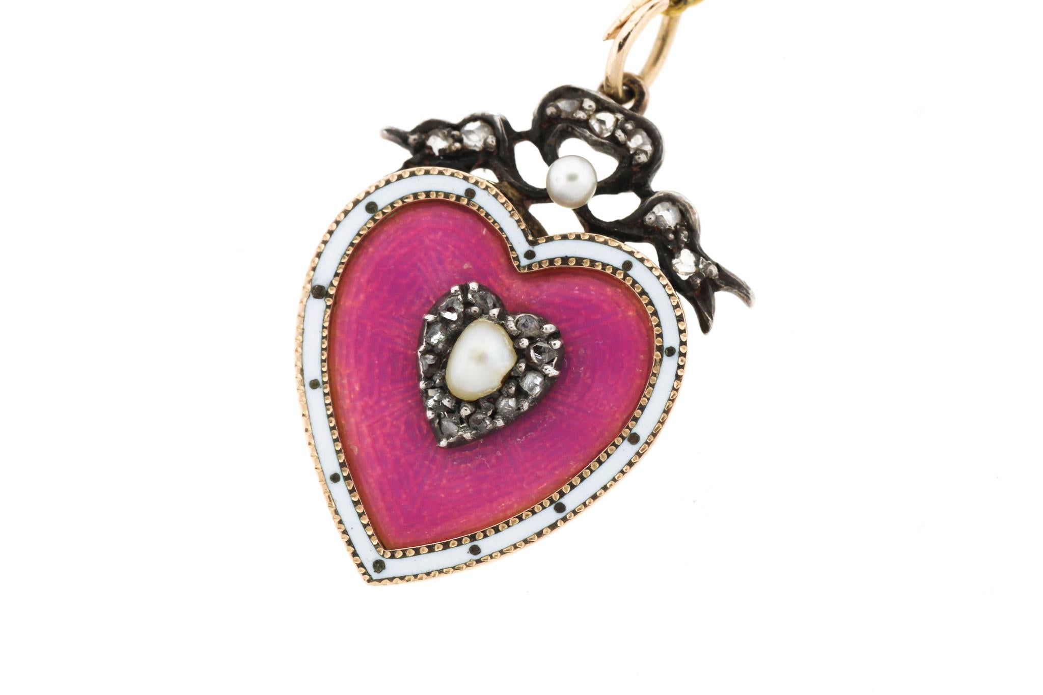 enamel heart pendant