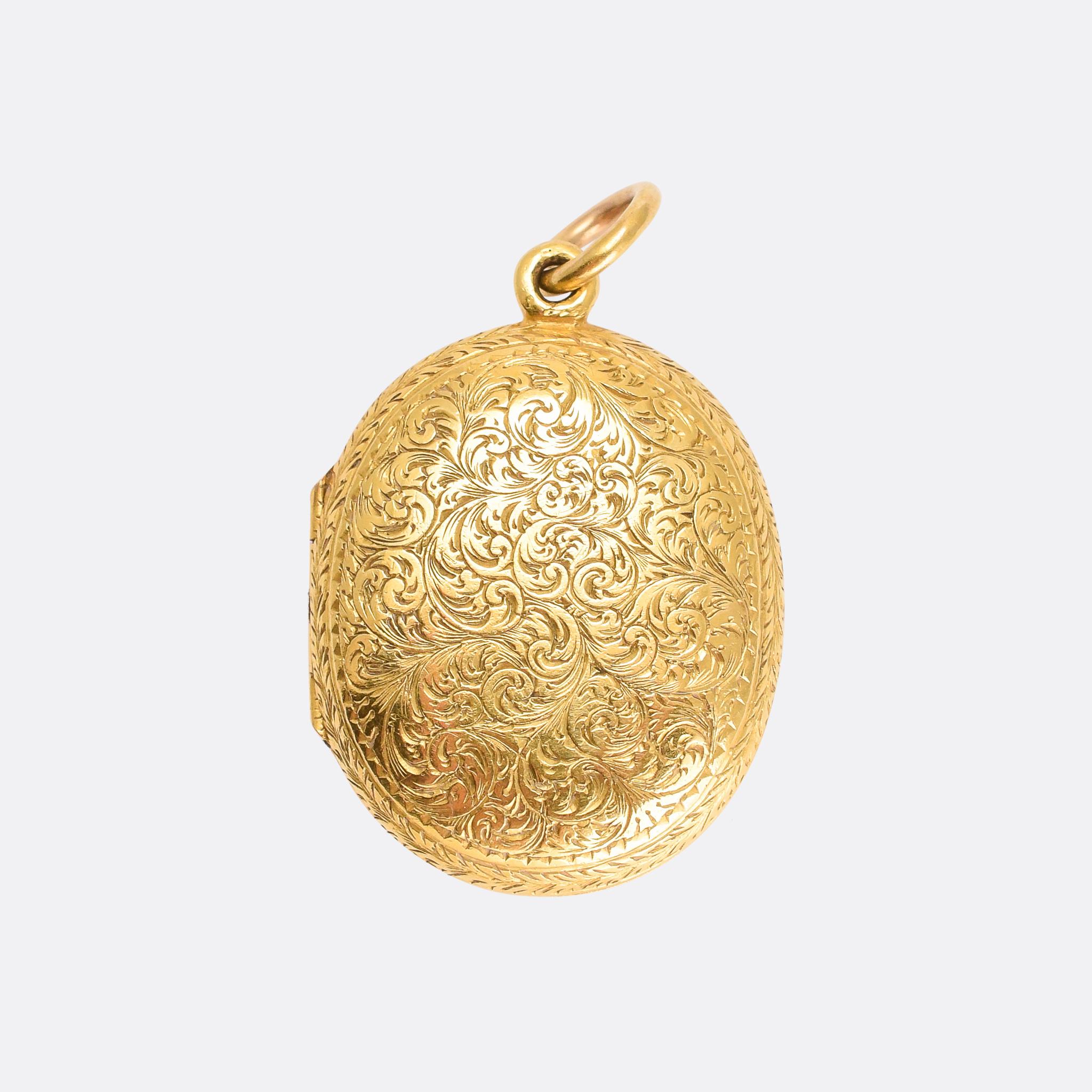 A cool Victorian gold locket that opens to reveal a 