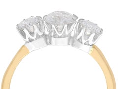 Antique Victorian 1.70 Carat Diamond and Yellow Gold Trilogy Ring 1876