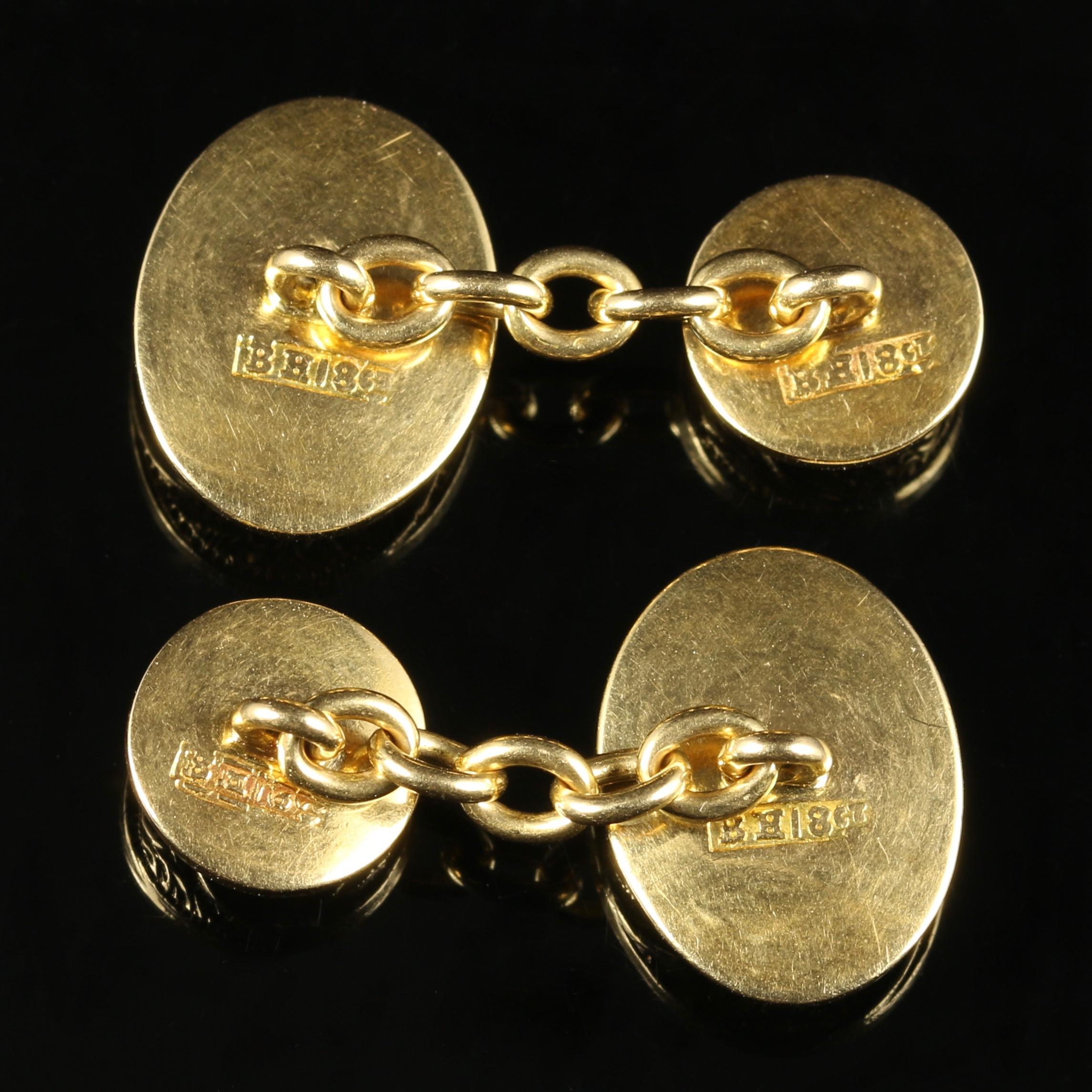 Men's Antique Victorian 18 Carat Gold Double , circa 1900 Cufflinks