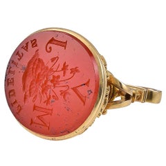 Antique Victorian 18 Karat Gold and Carnelian Intaglio Fob Seal