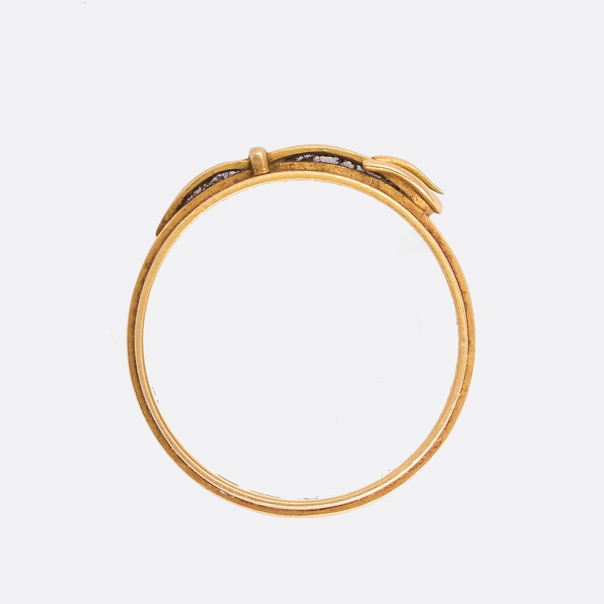Women's or Men's Antique Victorian 18 Karat Gold Buckle Ring