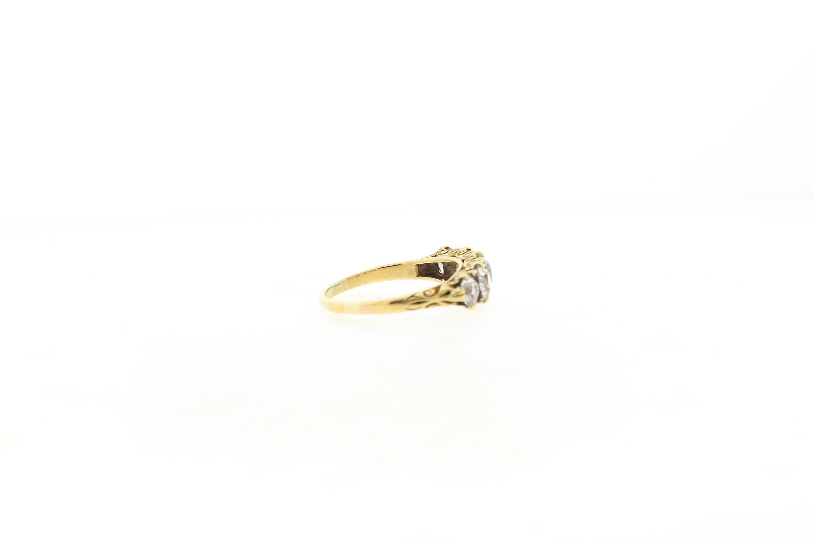 antique five stone diamond ring