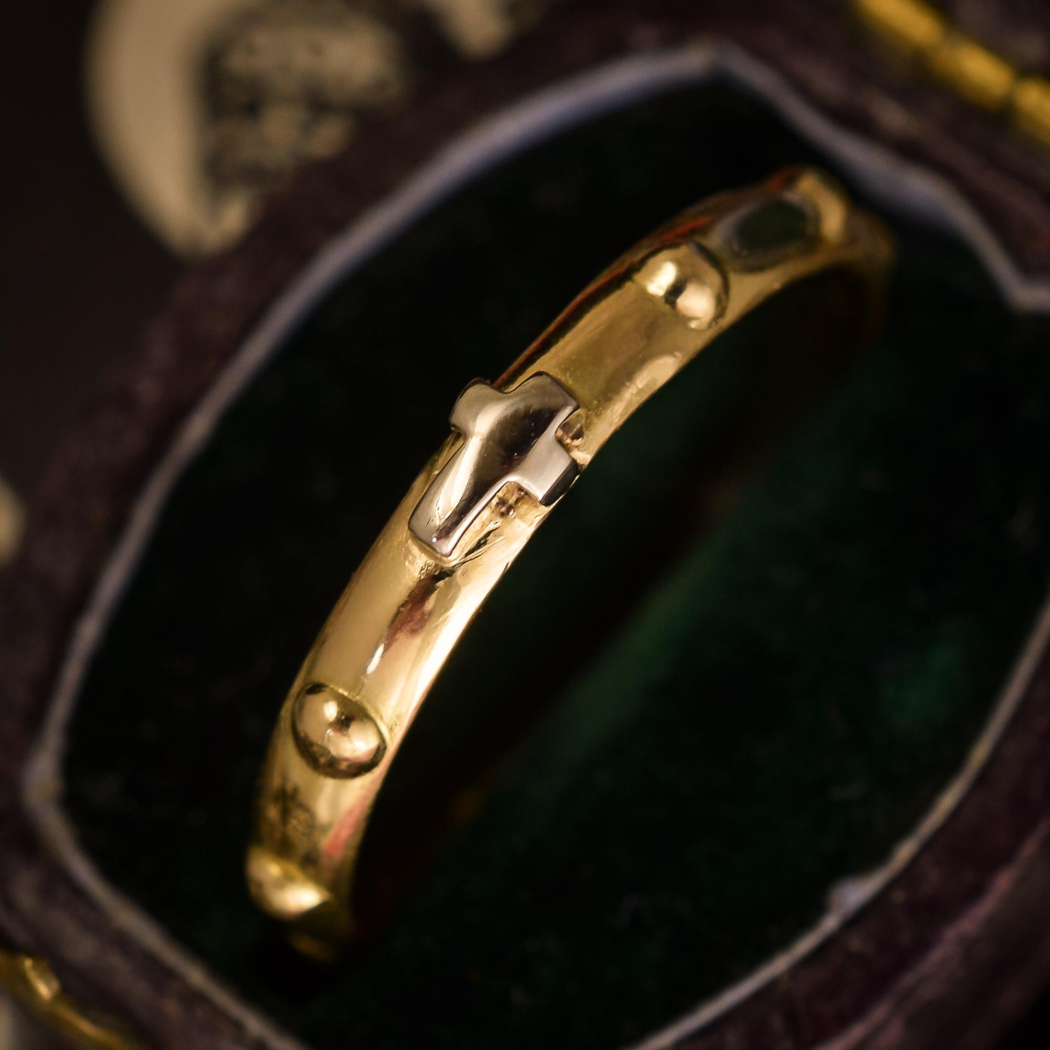 Women's or Men's Antique Victorian 18 Karat Gold Rosary Ring