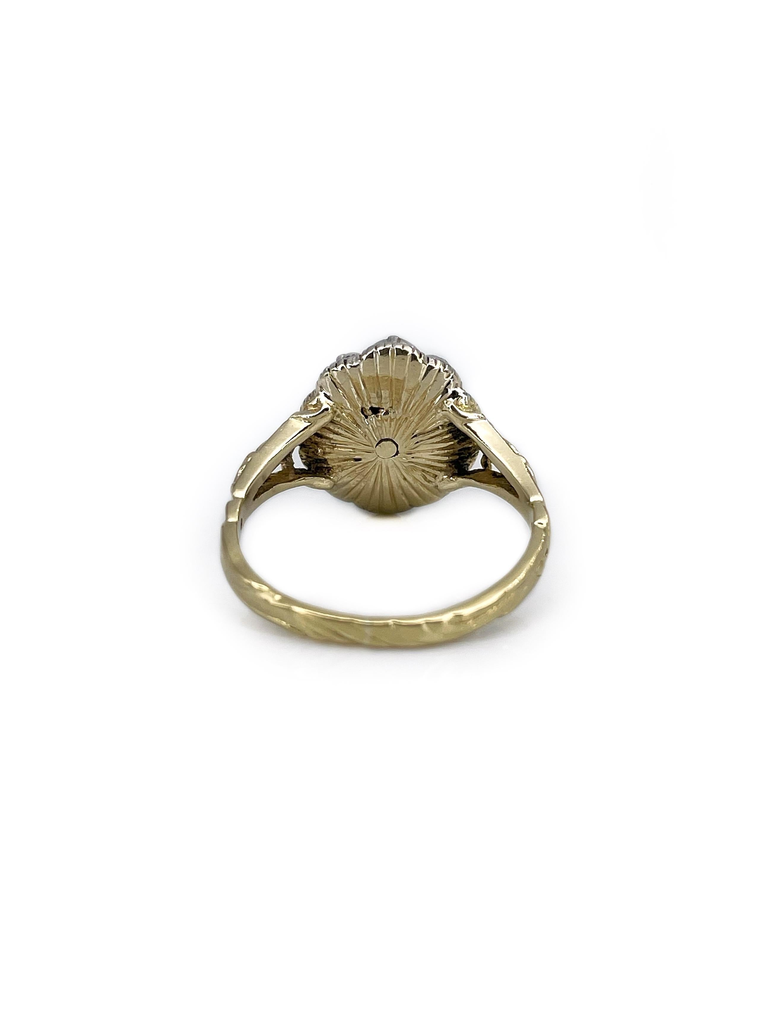 Antique Victorian 18 Karat Gold Rose Cut Diamond Engagement Cluster Ring 1