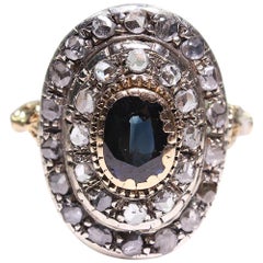 Antique Victorian 18 Karat Gold Sapphire and Diamond Ring