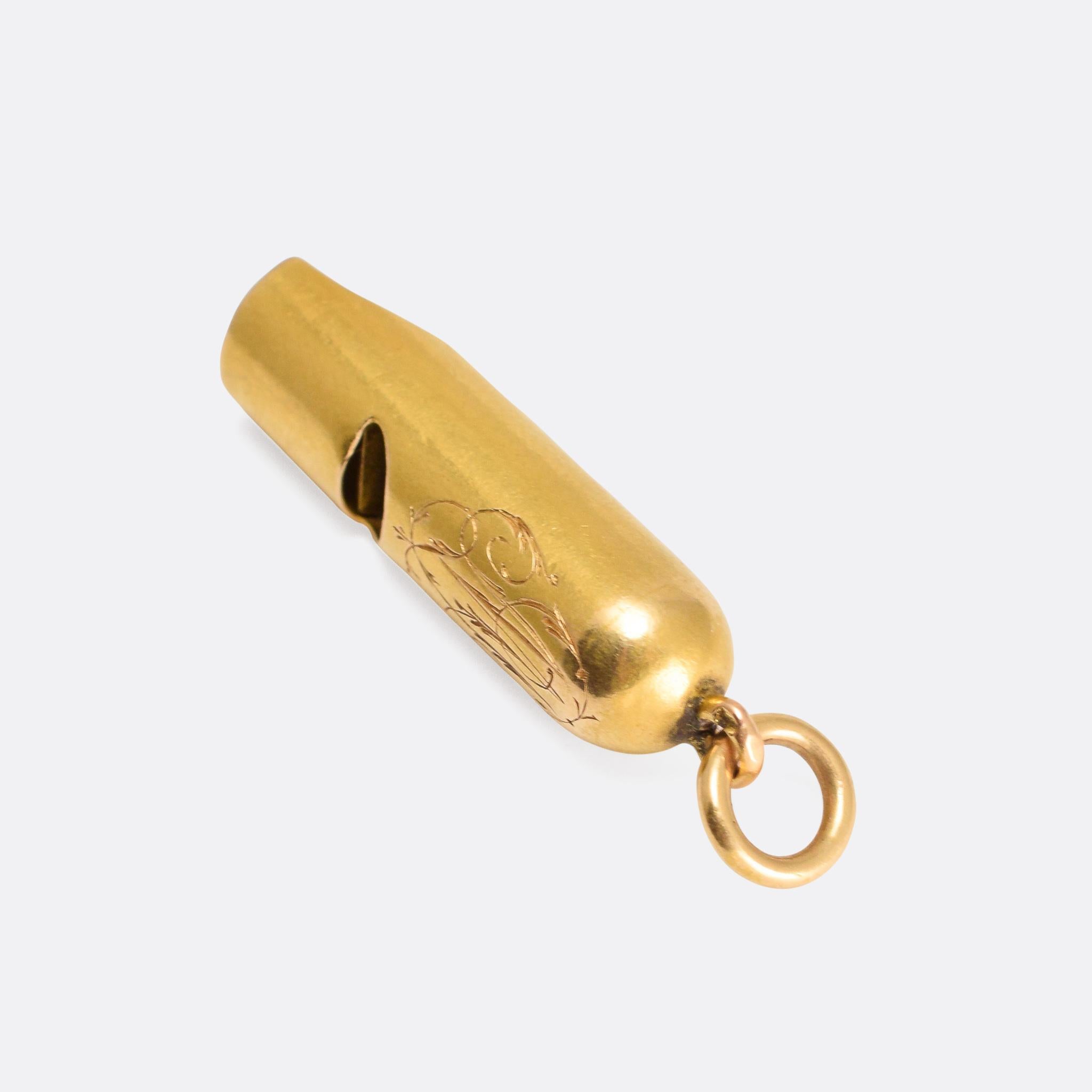whistle necklace gold