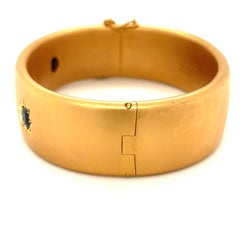 Bracciale antico vittoriano in oro 18 carati con zaffiro e diamante